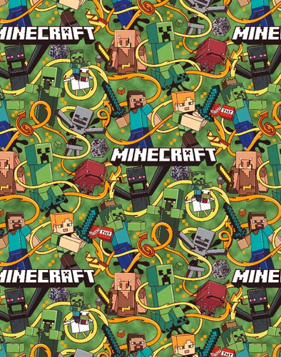 Minecraft birthday gift wrap - minecraft,
