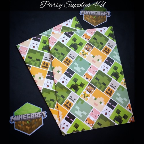 2pk minecraft wrapping paper - minecraft,