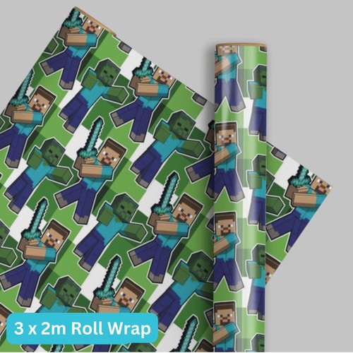 Minecraft gift wrap roll - 2m,
