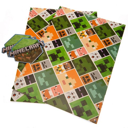 Minecraft gift wrap sheets - wrap,