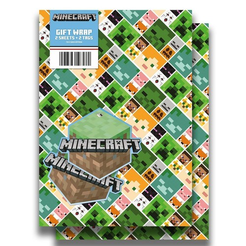 Minecraft birthday wrapping - birthday,