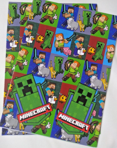 Minecraft gift wrap sheets - 2,