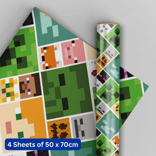 Wrapping paper minecraft boys - wrapping,